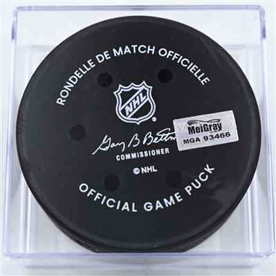 Luca Del Bel Belluz - Columbus Blue Jackets - Goal Puck - January 9, 2025 vs. Seattle Kraken (Blue Jackets Logo)